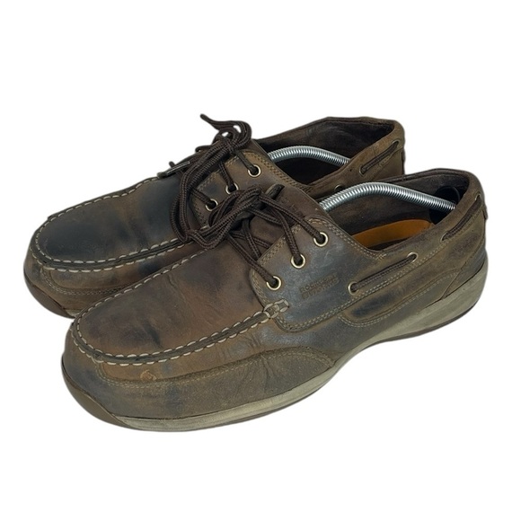 Rockport Other - B1 Mens ROCKPORT Works Sailing Club Leather Steel Toe Boat Shoes 14